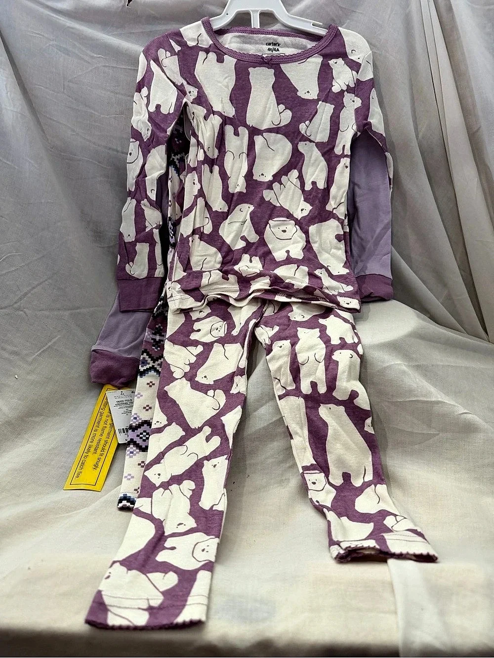 Carter's Girls Pajama Set Purple & White 4T NWT
